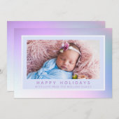 Kerstfoto Hologram Pastel Feestdagenkaart (Voorkant / Achterkant)