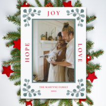 Kerstfoto Hoop Joy Love Eucalyptus Leah Ho