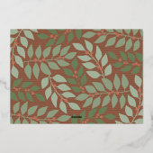 Kerstfoto horizontaal script Gold JOY in Folie Feestdagenkaart (Achterkant)