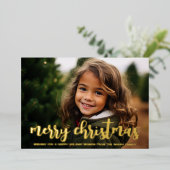 Kerstfoto horizontale Botanische Kerstmis Folie Feestdagenkaart (Staand Voorkant)