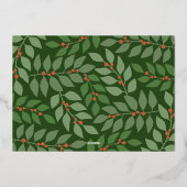 Kerstfoto Horizontale Script Gold JOY in Folie Folie Feestdagenkaart (Achterkant)