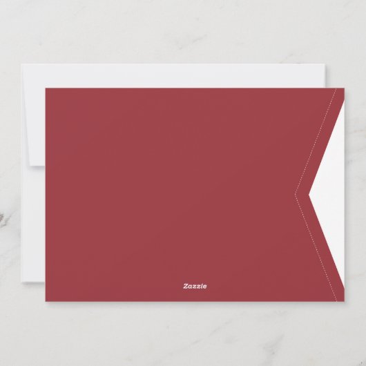 Kerstfoto in bewerkbaar rood feestdagenkaart (Achterkant)