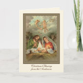 Kerstfoto Jezus Maagd Maria St Joseph Feestdagen Kaart (Voorkant)
