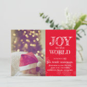Kerstfoto Joy to the World Baby aangekondigd Kaart (Staand voorkant)