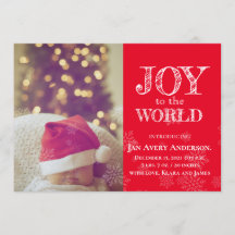 Kerstfoto Joy to the World Baby aangekondigd