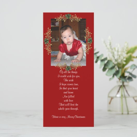 kerstfoto-Kaart (Staand voorkant)