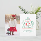 KERSTFOTO KAART | Kerst Engel Folk Art (Staand voorkant)