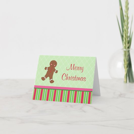 Kerstfoto kaart met peperkoekjongen (Voorkant)