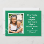 Kerstfoto kaart met Santa EDITABLE KLEUR (Voorkant)