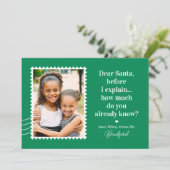 Kerstfoto kaart met Santa EDITABLE KLEUR (Staand voorkant)