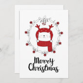 KERSTFOTO KAART | Prettig kerstfeest Rendier Kat (Voorkant / Achterkant)