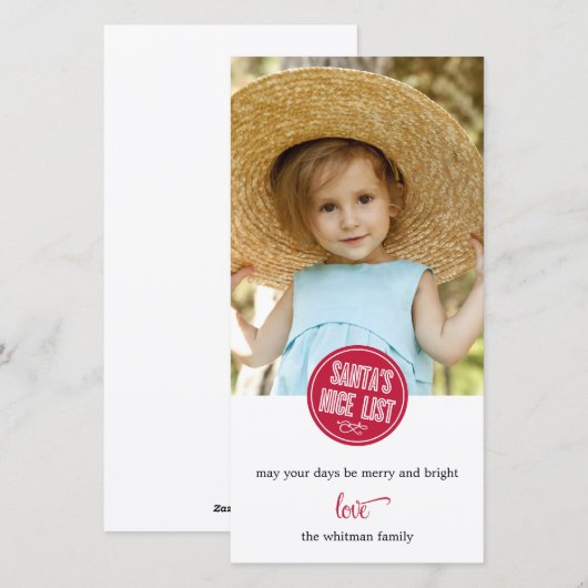 Kerstfoto kaart van Sinterklaas' goede lijst (Voorkant / Achterkant)