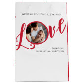 Kerstfoto Kalligrafie Script Medium Cadeauzakje (Voorkant)