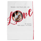 Kerstfoto Kalligrafie Script Medium Cadeauzakje (Achterkant)