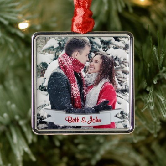 Kerstfoto, Keepasje, Silver Metalen Ornament (Boom)