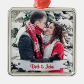 Kerstfoto, Keepasje, Silver Metalen Ornament (Voorkant)