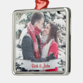 Kerstfoto, Keepasje, Silver Metalen Ornament (Links)