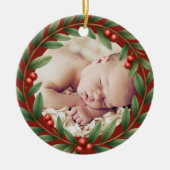 kerstfoto keramisch ornament (Voorkant)