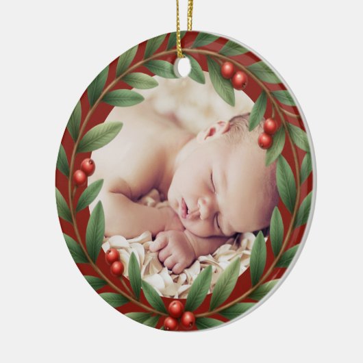 kerstfoto keramisch ornament (Links)