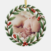 kerstfoto keramisch ornament (Voorkant)