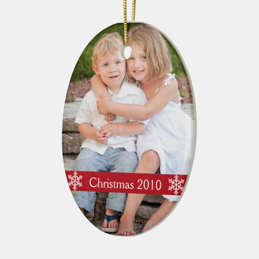 kerstfoto keramisch ornament (Links)