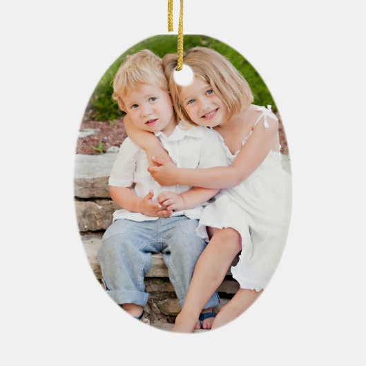 kerstfoto keramisch ornament (Achterkant)