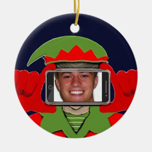 kerstfoto keramisch ornament (Voorkant)