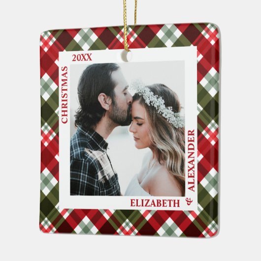 kerstfoto keramisch ornament (Links)