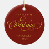 kerstfoto keramisch ornament (Achterkant)