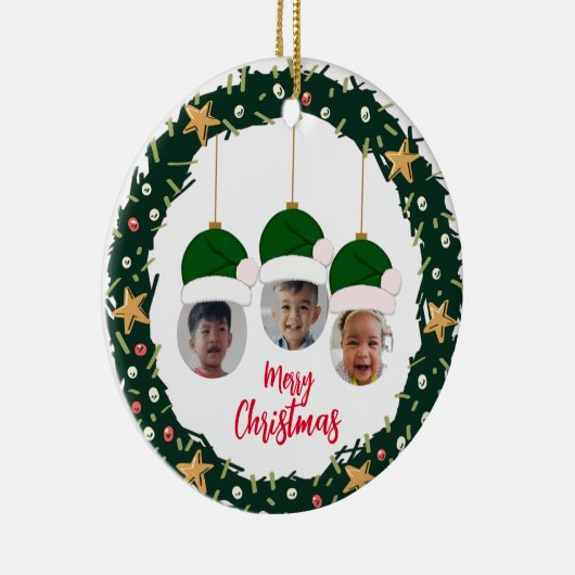 kerstfoto keramisch ornament (Rechts)