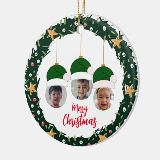 kerstfoto keramisch ornament (Links)