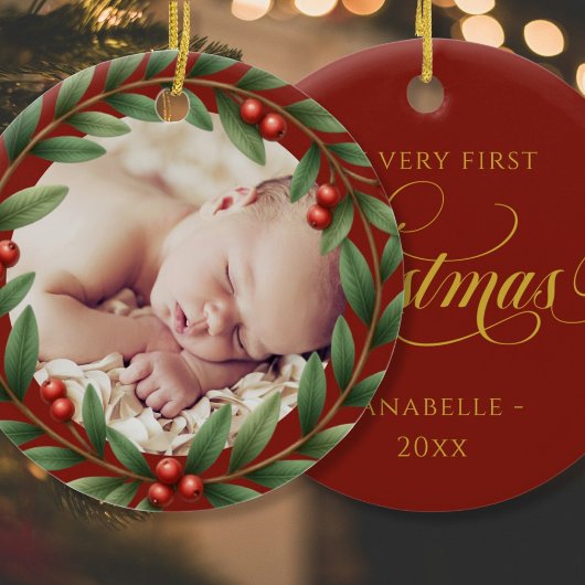 kerstfoto keramisch ornament