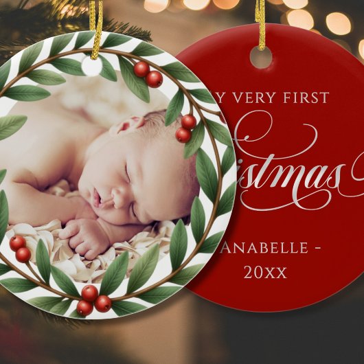 kerstfoto keramisch ornament