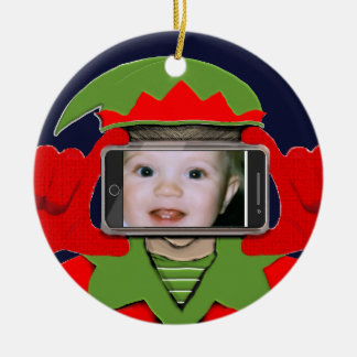 Kerstfoto Keramisch Ornament