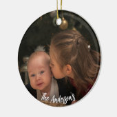 kerstfoto keramisch ornament (Links)