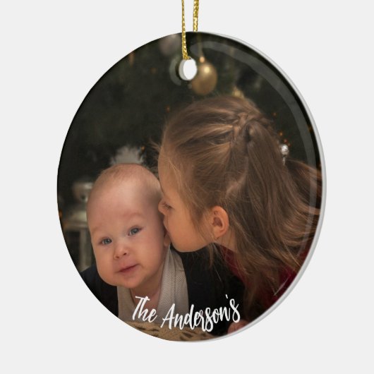 kerstfoto keramisch ornament (Links)