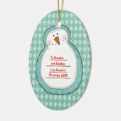 Kerstfoto  keramisch ornament (Links)