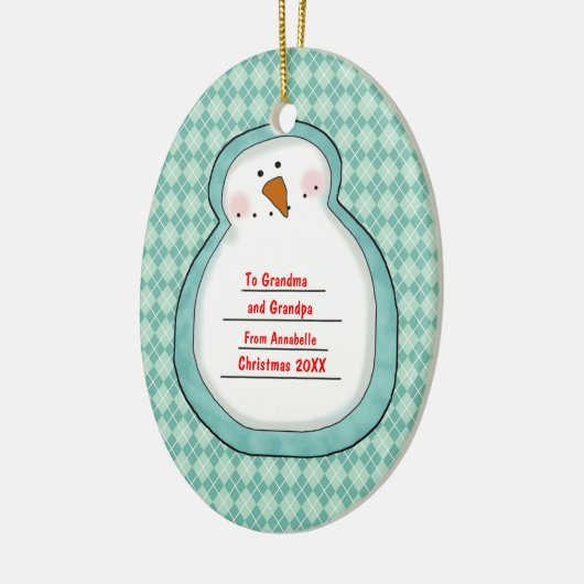 Kerstfoto keramisch ornament (Links)