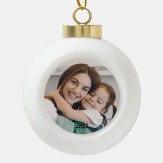kerstfoto keramische bal ornament