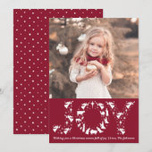 Kerstfoto Kerstfeest Kaarten, JOY Christelijke Kaa Feestdagenkaart (Voorkant / Achterkant)