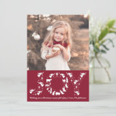 Kerstfoto Kerstfeest Kaarten, JOY Christelijke Kaa Feestdagenkaart (Staand voorkant)