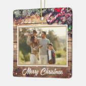 kerstfoto  kerstfeest keramisch ornament (Links)