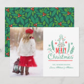 KERSTFOTO KERSTKAART | Kerst Folk Art Engel (Voorkant / Achterkant)