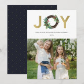 KERSTFOTO KERSTKrans HOLLY BERRY GOUD GROENE KERST Feestdagenkaart (Voorkant / Achterkant)