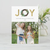 KERSTFOTO KERSTKrans HOLLY BERRY GOUD GROENE KERST Feestdagenkaart (Staand voorkant)