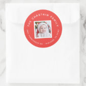 Kerstfoto Kerstmis retour adres Sticker (Tas)