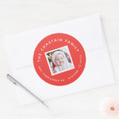 Kerstfoto Kerstmis retour adres Sticker (Envelop)