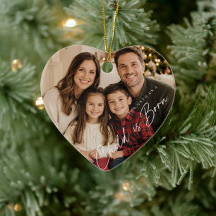Kerstfoto 'Kind is Geboren' Keramisch Ornament