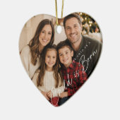 Kerstfoto 'Kind is Geboren' Keramisch Ornament (Links)