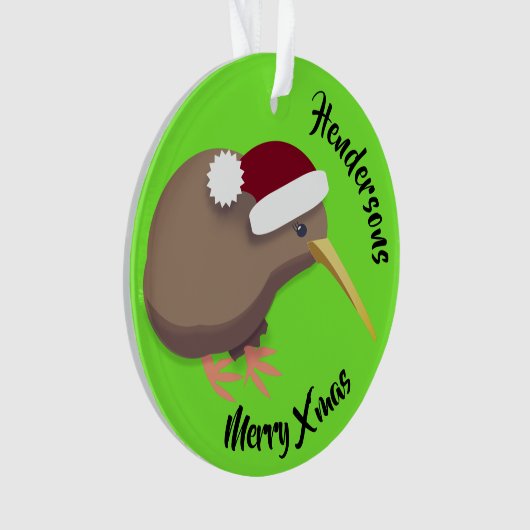 kerstfoto Kiwi Ornament (voorkant)
